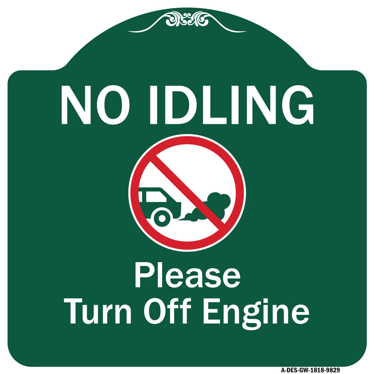 No Idling, Please Turn Off Engine With Graphic