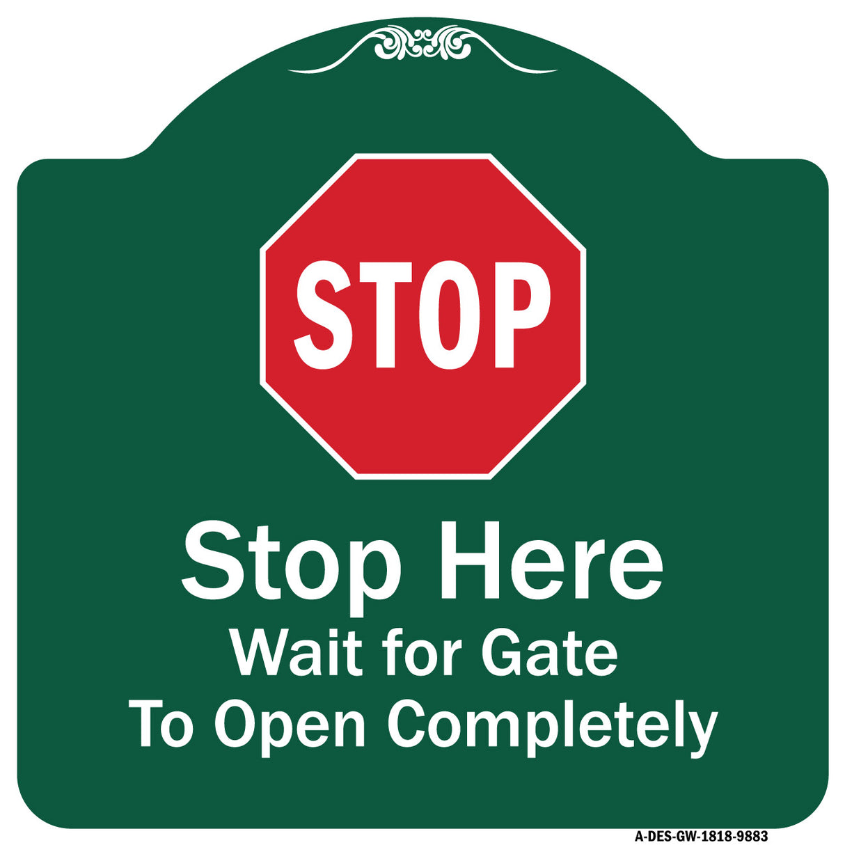 Stop, Wait For Gate To Open Completely With Symbol