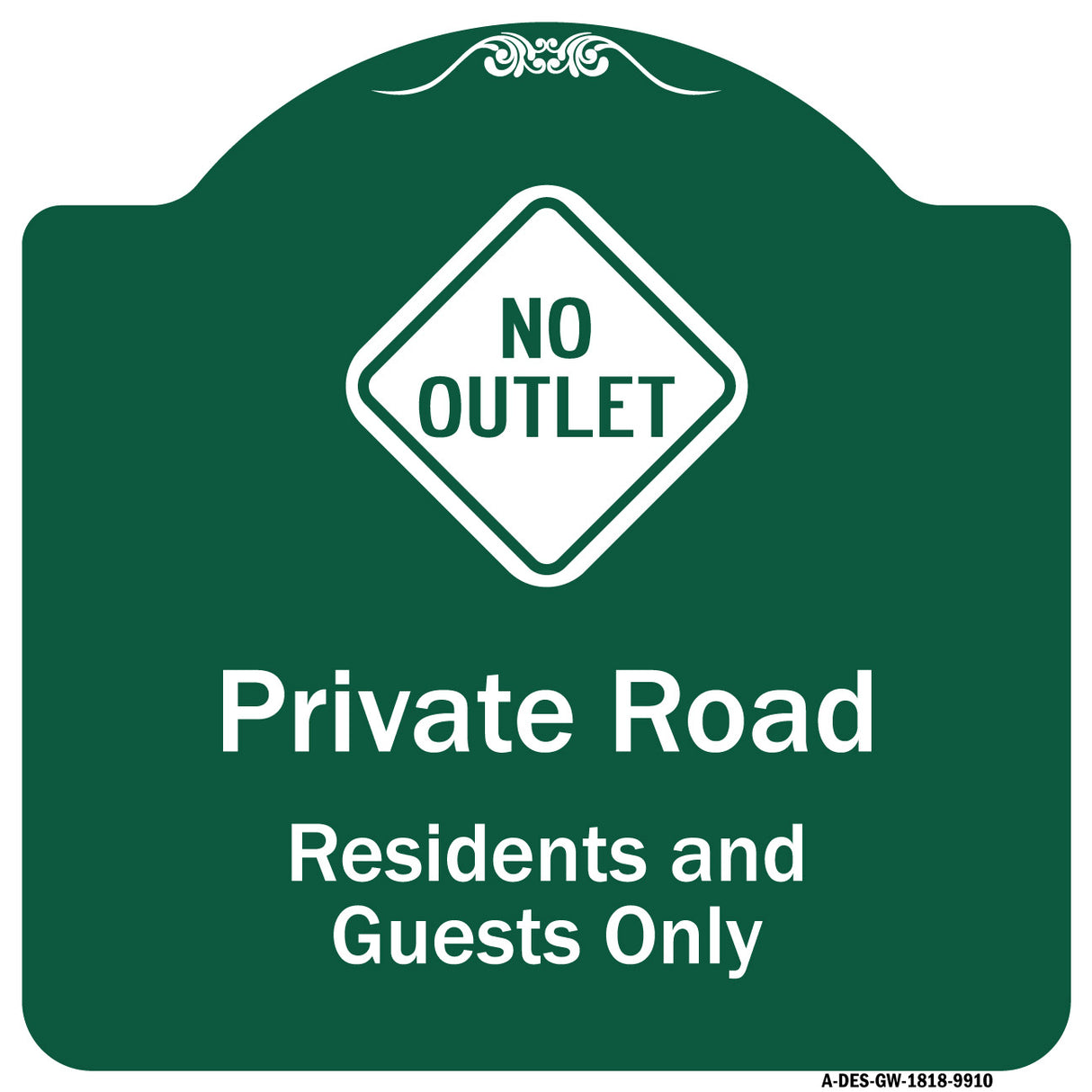 Private Road Residents And Guests Only With No Outlet Symbol