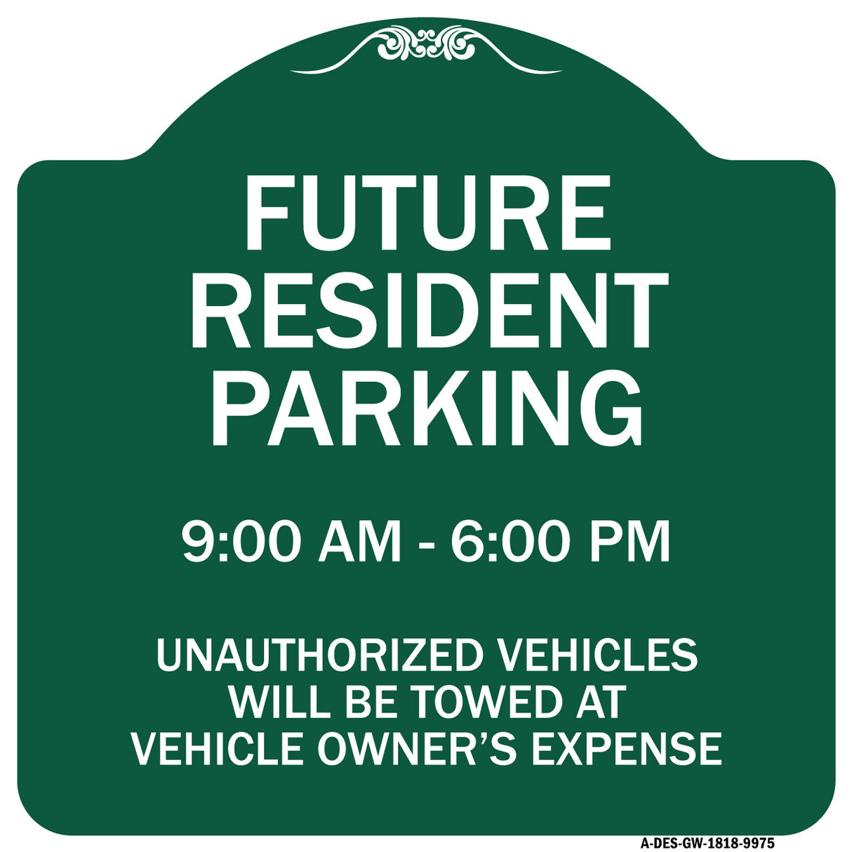 Future Resident Parking 9:00 - 6:00