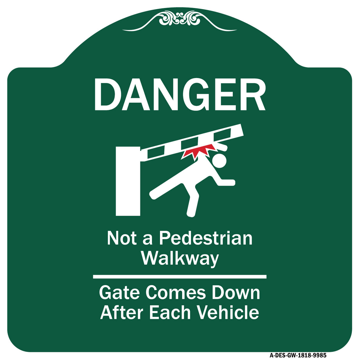Danger Not A Pedestrian Walkway Gate Comes Down After Each Vehicle