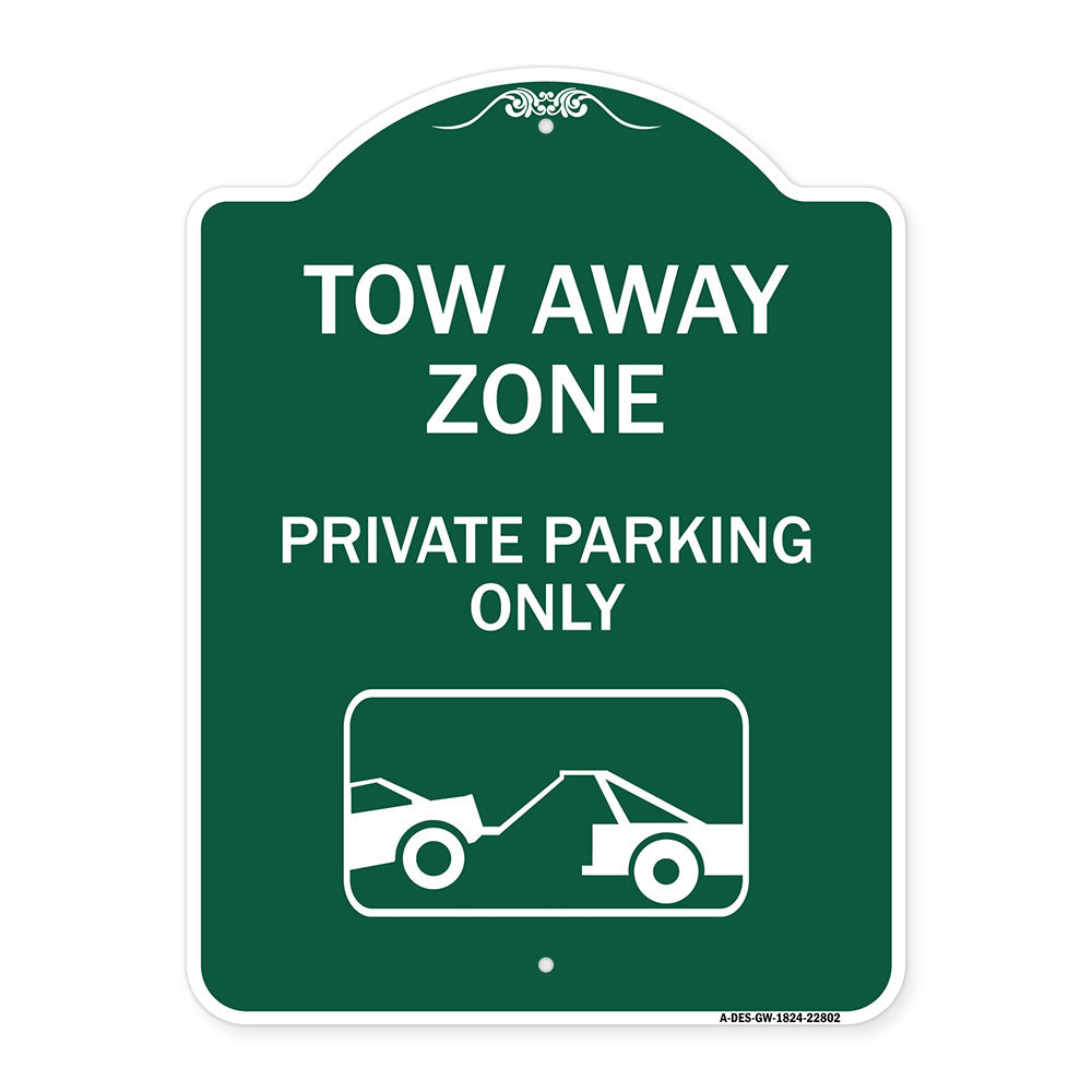 Tow Away Zone - Private Parking Only (With Car Towing Symbol)