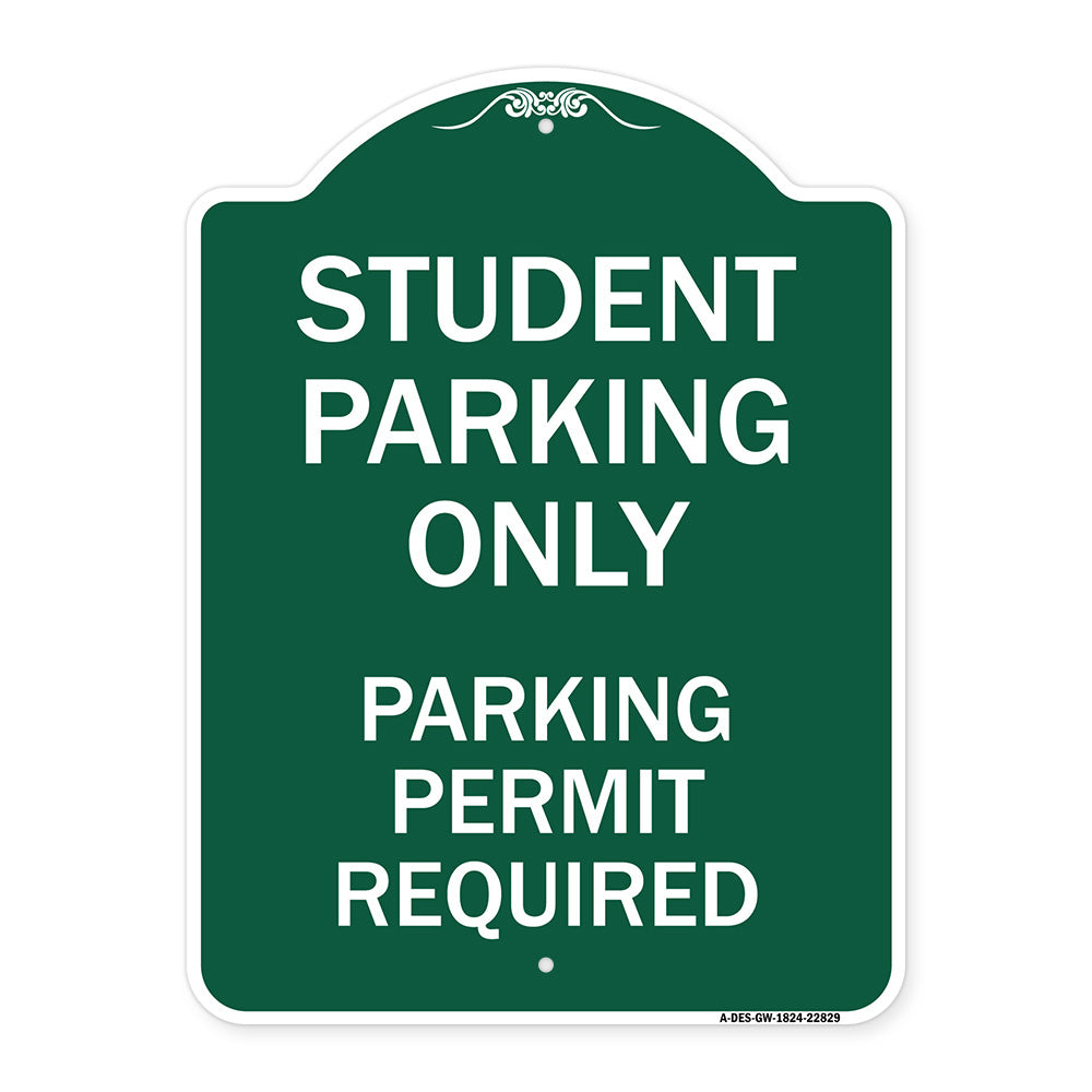 Student Parking Only Parking Permit Required