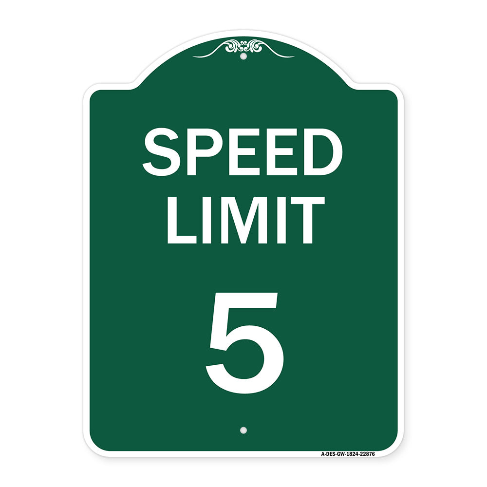 Speed Regulation Sign Speed Limit 5 Mph