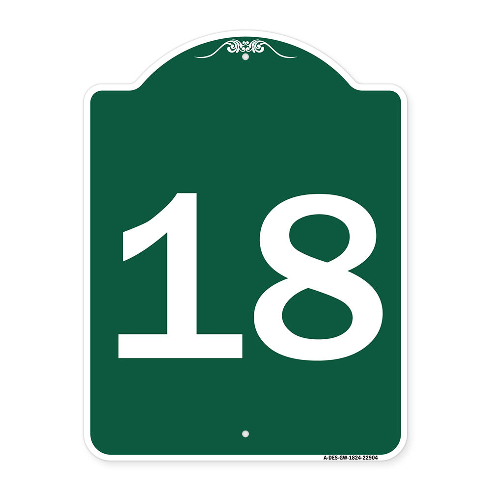 Sign with Number '18