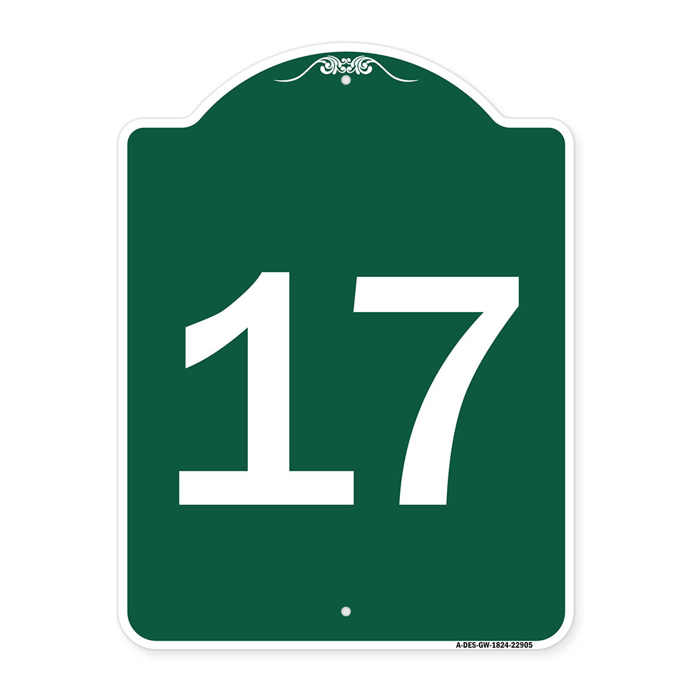 Sign with Number '17