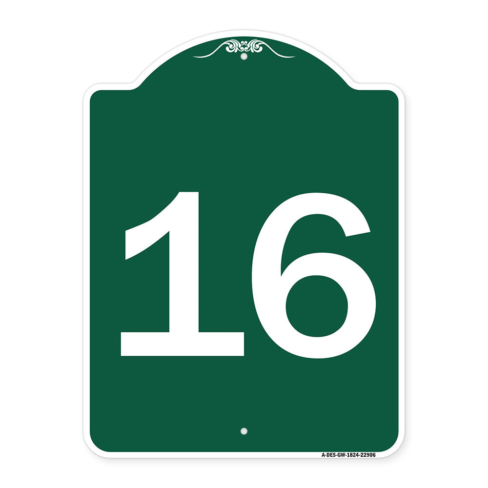 Sign with Number '16