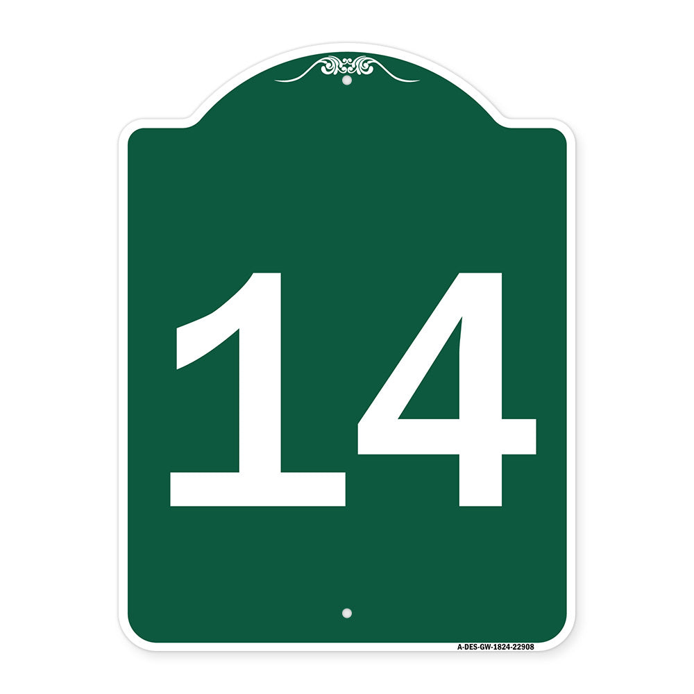 Sign with Number '14