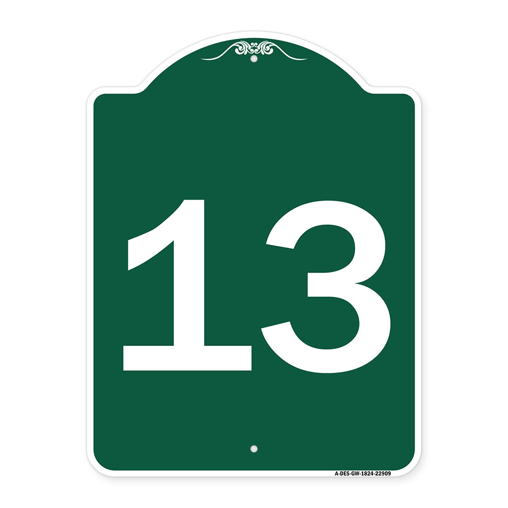Sign with Number '13