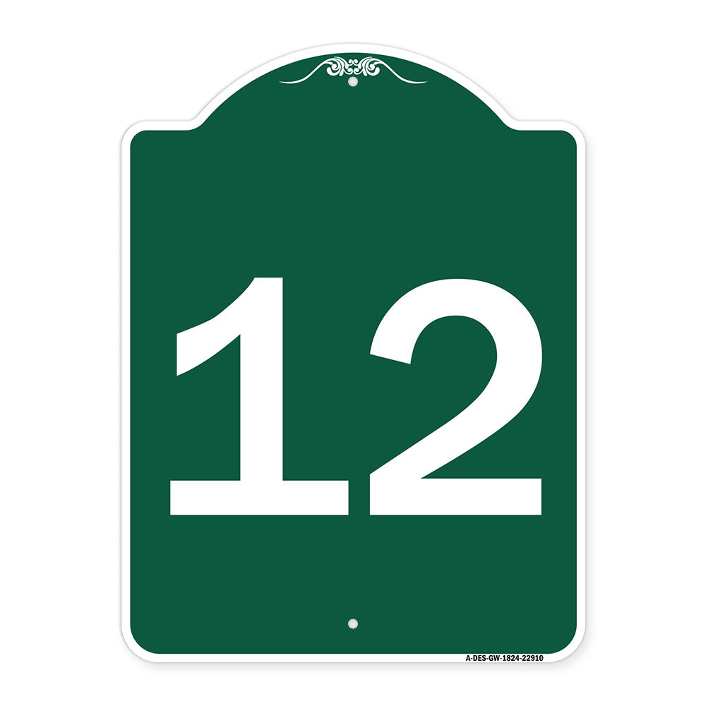 Sign with Number '12