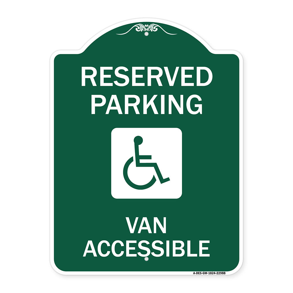 Reserved Parking Van Accessible with Symbol