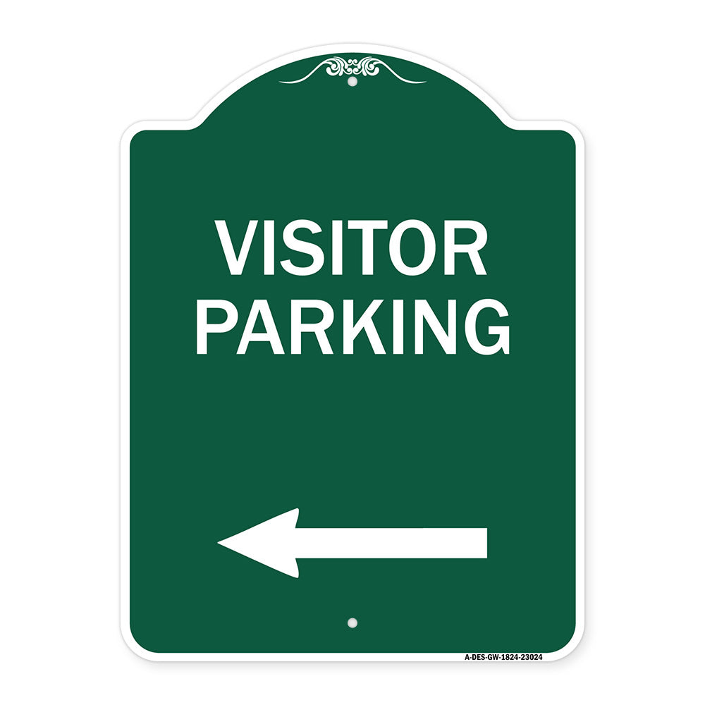 Reserved Parking Sign Visitor Parking (Arrow Pointing Left)