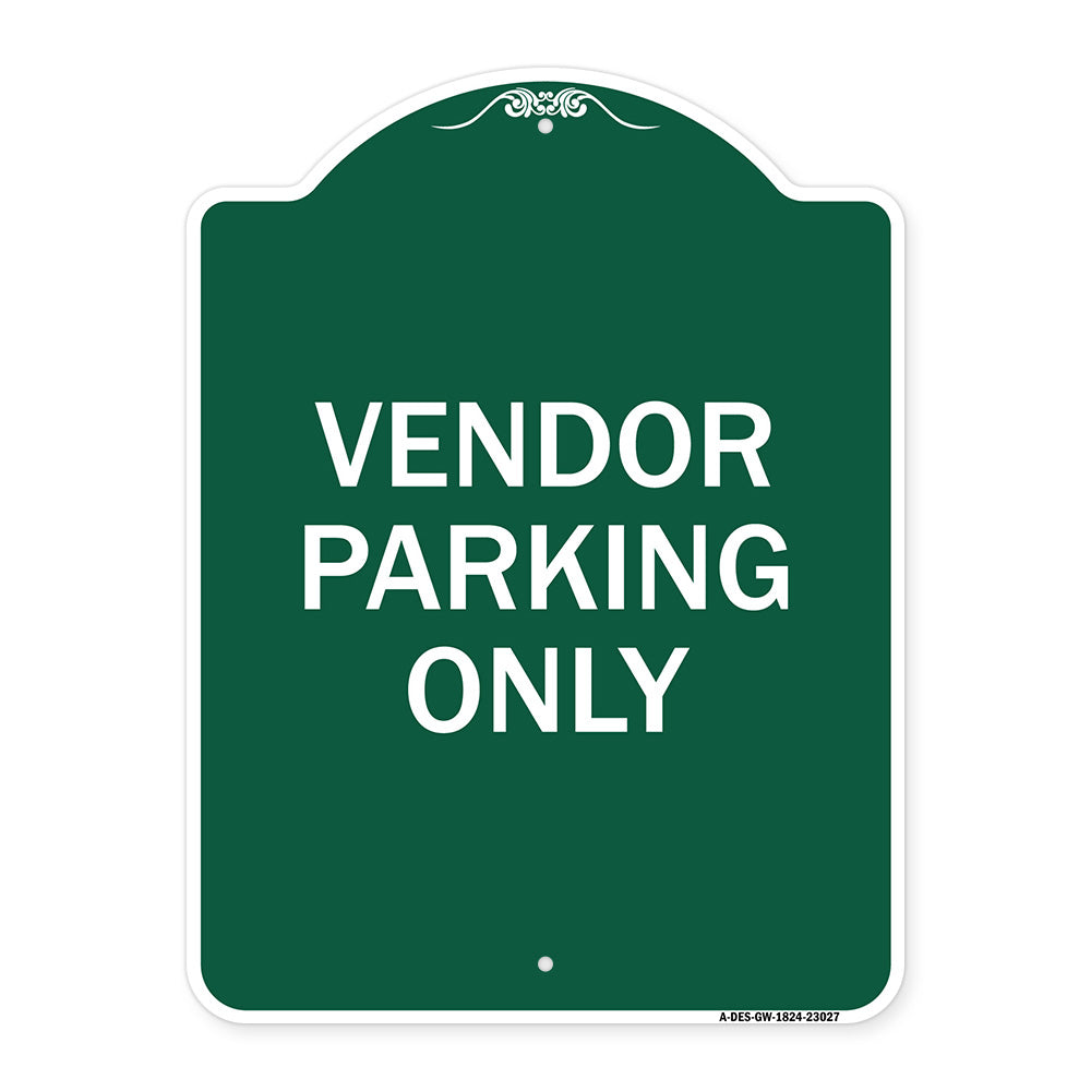 Reserved Parking Sign Vendor Parking Only