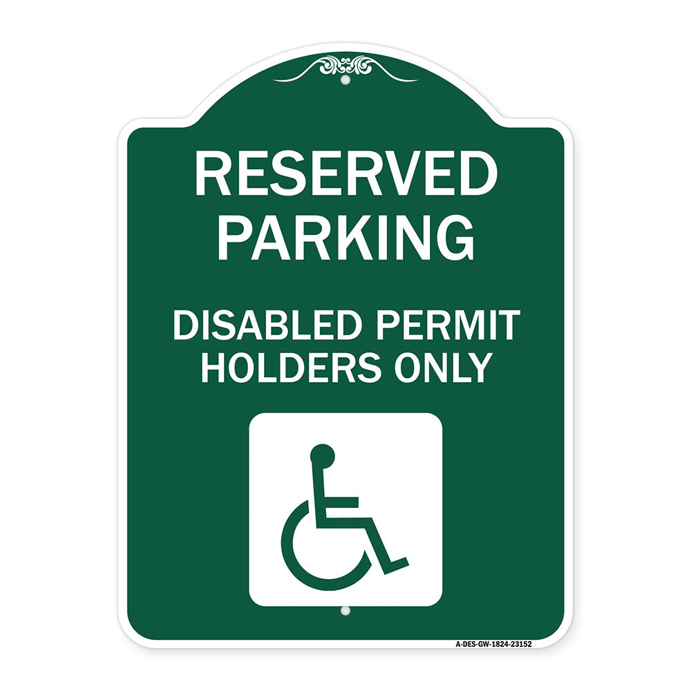 Reserved Parking - Disabled Permit Holders Only (With Updated Access Symbol)