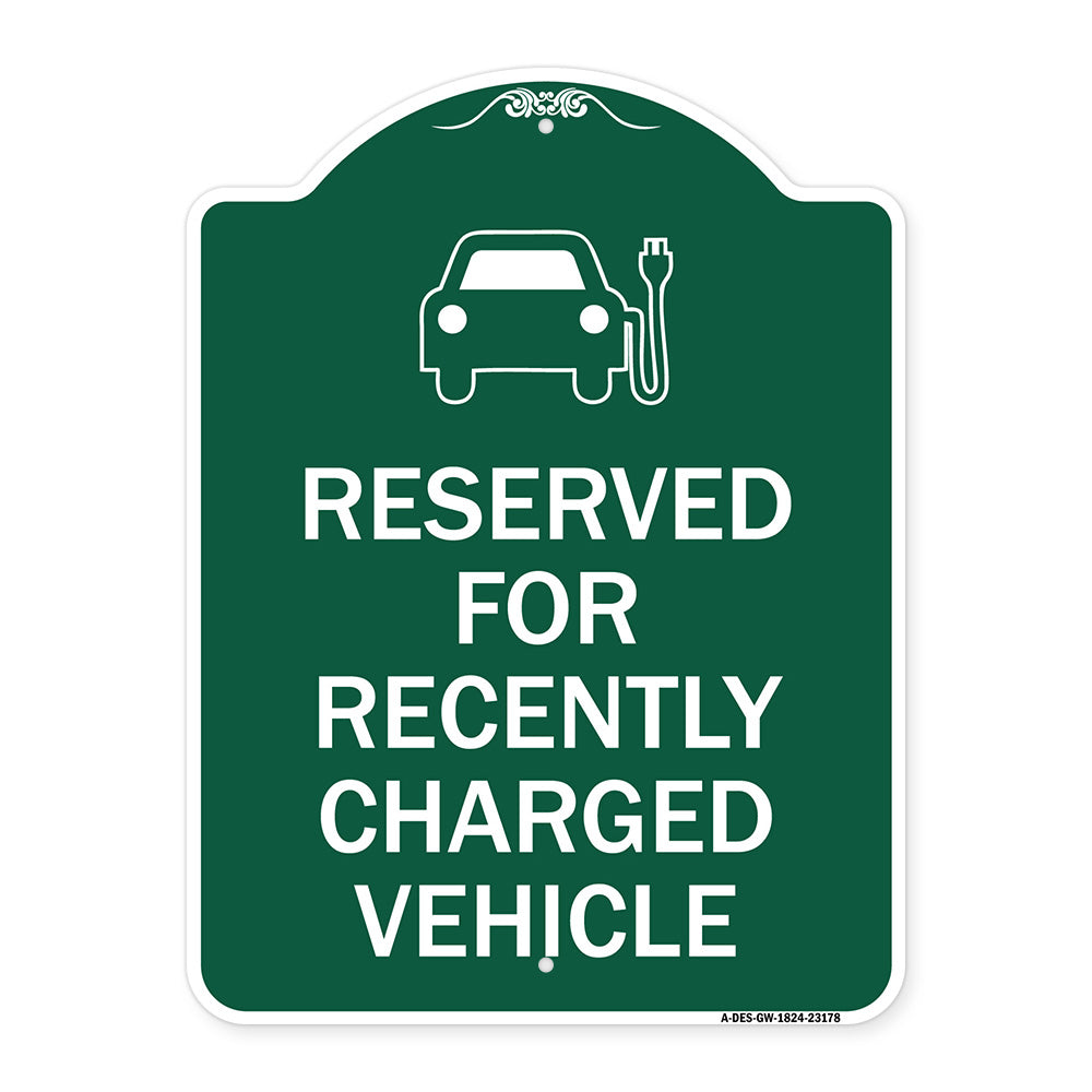 Reserved for Recently Charged Vehicle with Graphic