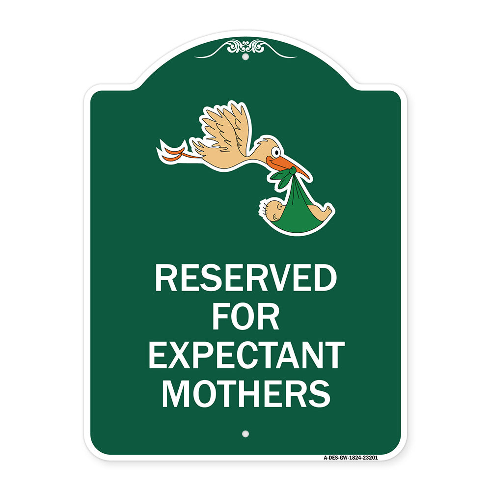 Reserved for Expectant Mothers (With Stork & Baby Graphic)