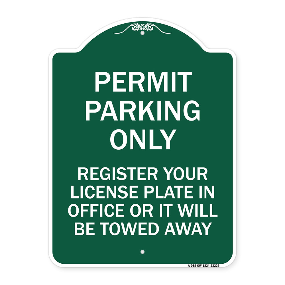 Register Your License Plate in Office or It Will Be Towed Away