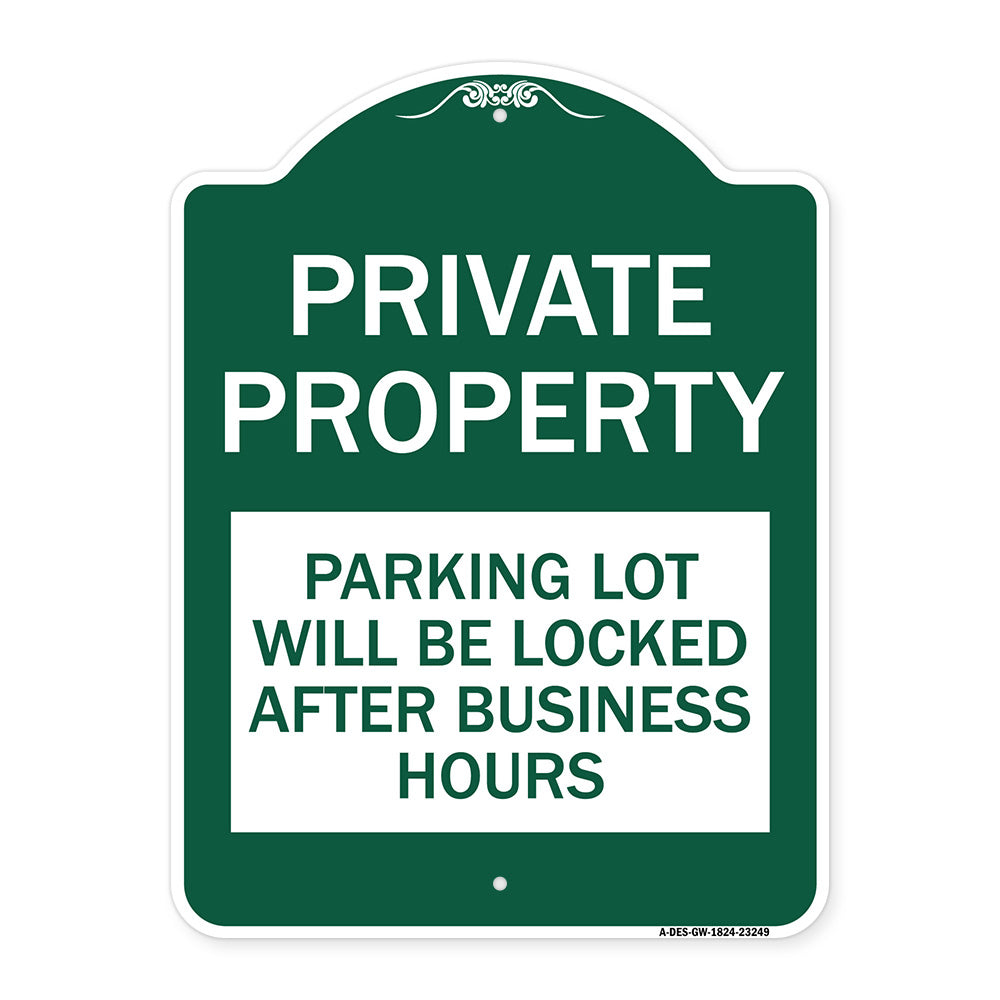 Private Property Parking Lot Will Be Locked After Business Hours