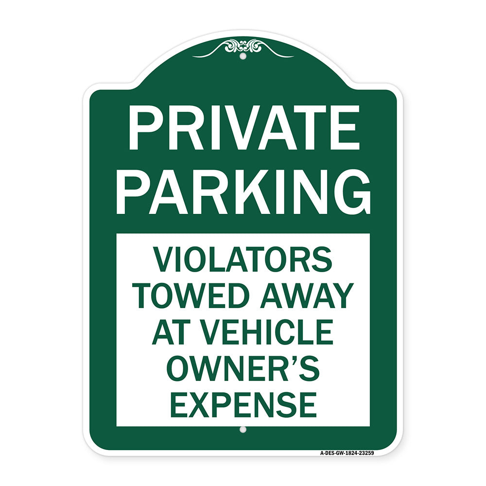 Private Parking Violators Towed Away at Vehicle Owner's Expense