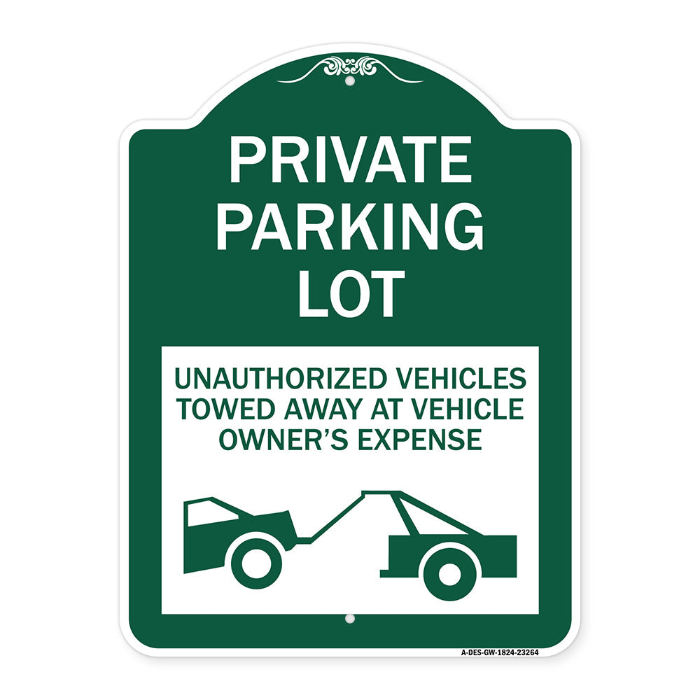 Private Parking Lot Unauthorized Vehicles Towed at Owner Expense