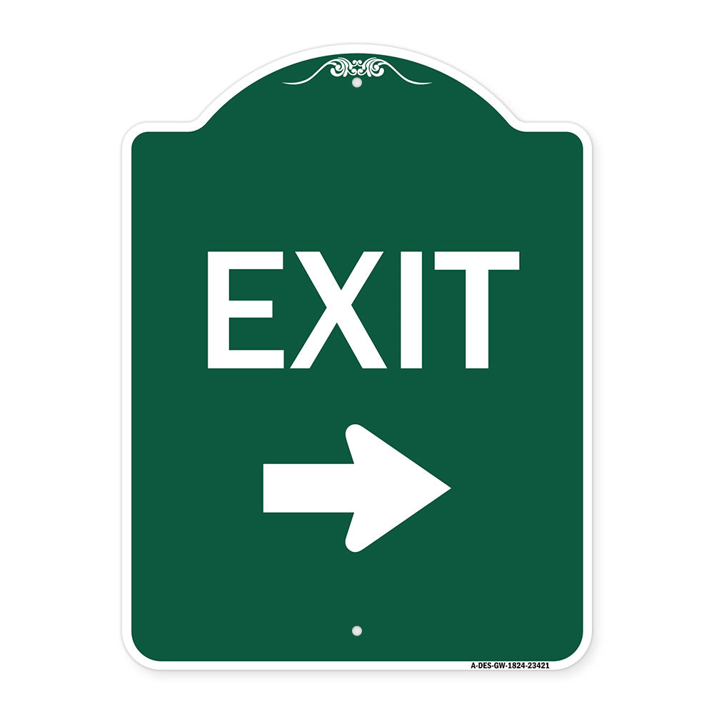 Parking Lot Sign Exit Sign (Right Arrow)