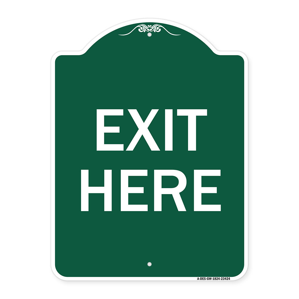Parking Lot Sign Exit Here