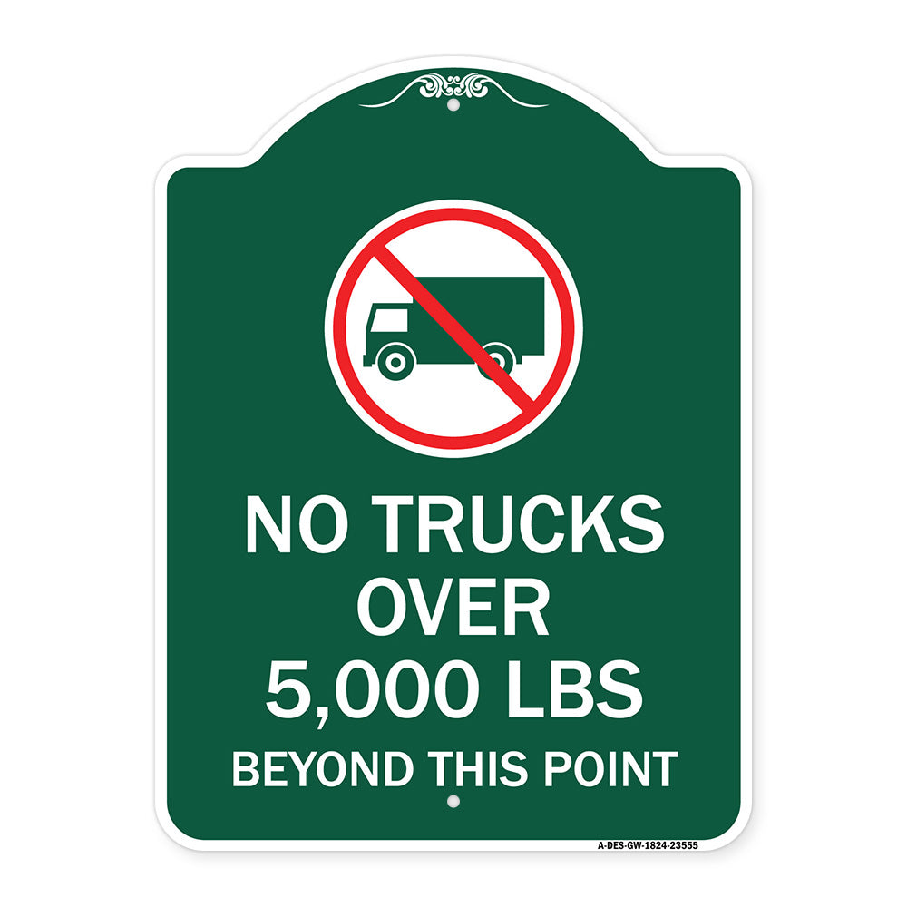 No Trucks Over (Editable Weight) Beyond This Point with Graphic