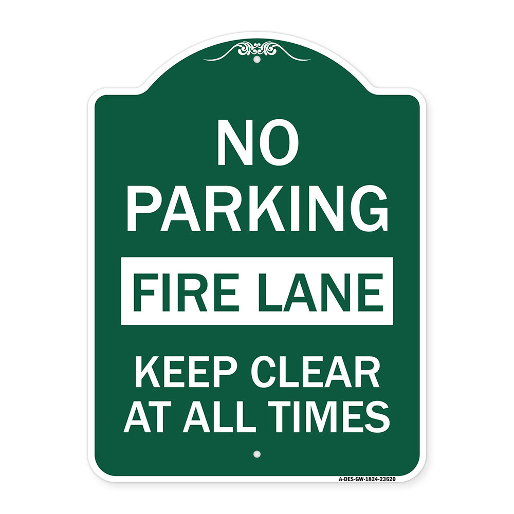 No Parking Fire Lane Keep Clear at All Times