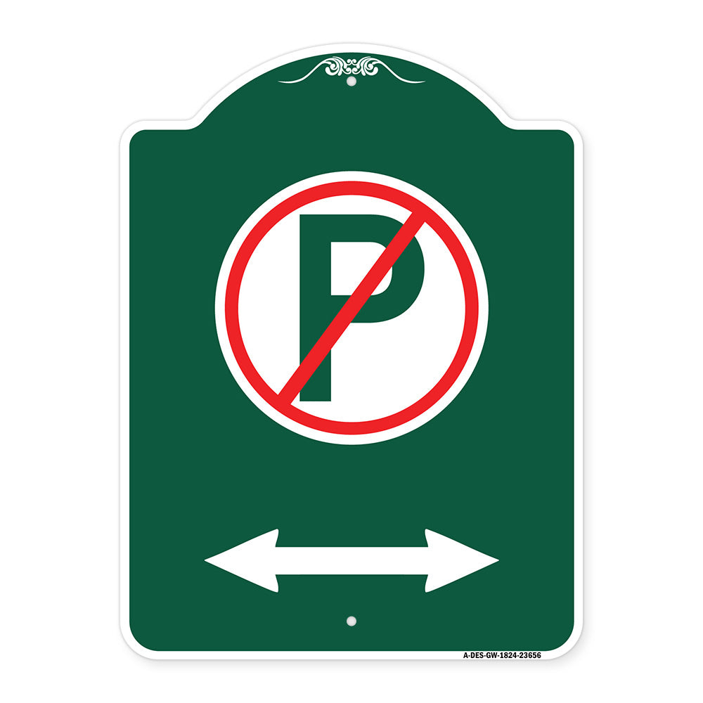 No Parking Symbol with Bidirectional Arrow