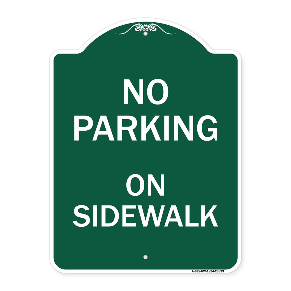 No Parking on Sidewalk Parking Sign