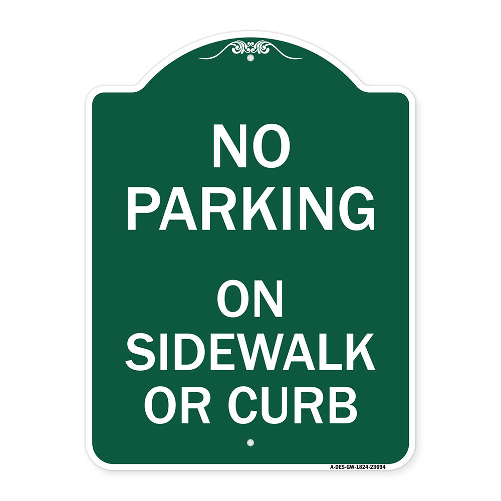 No Parking on Sidewalk or Curb