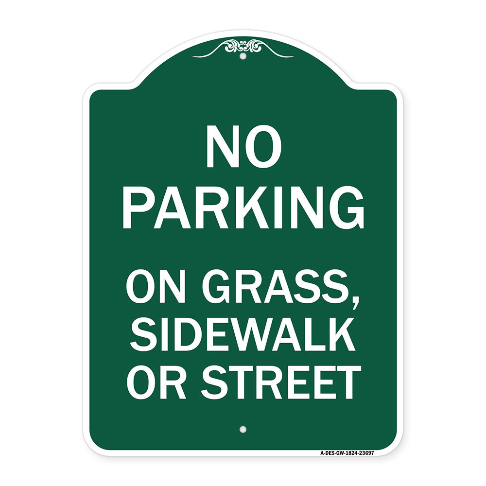 No Parking on Grass Sidewalk or Street