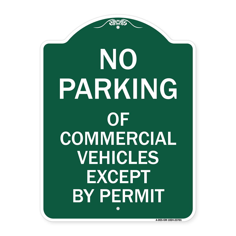 No Parking of Commercial Vehicles Except by Permit