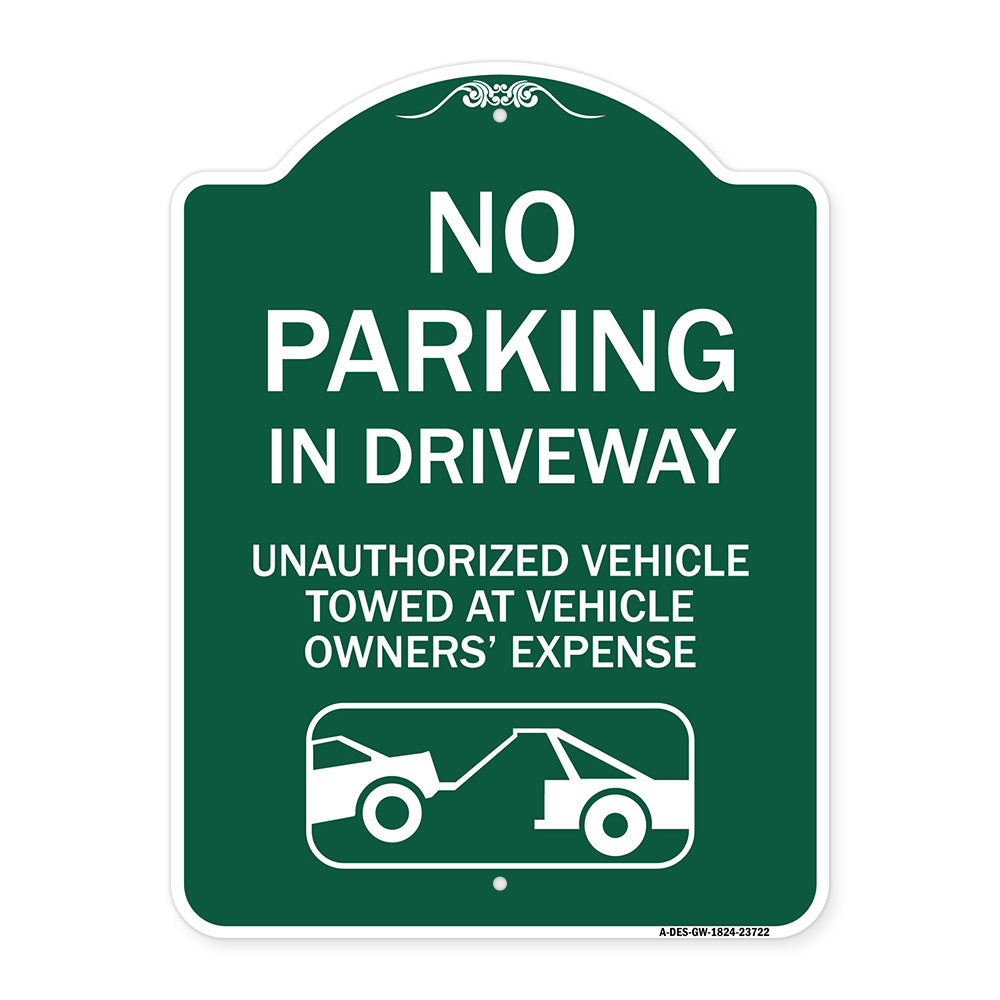 No Parking in Driveway Unauthorized Vehicles Towed