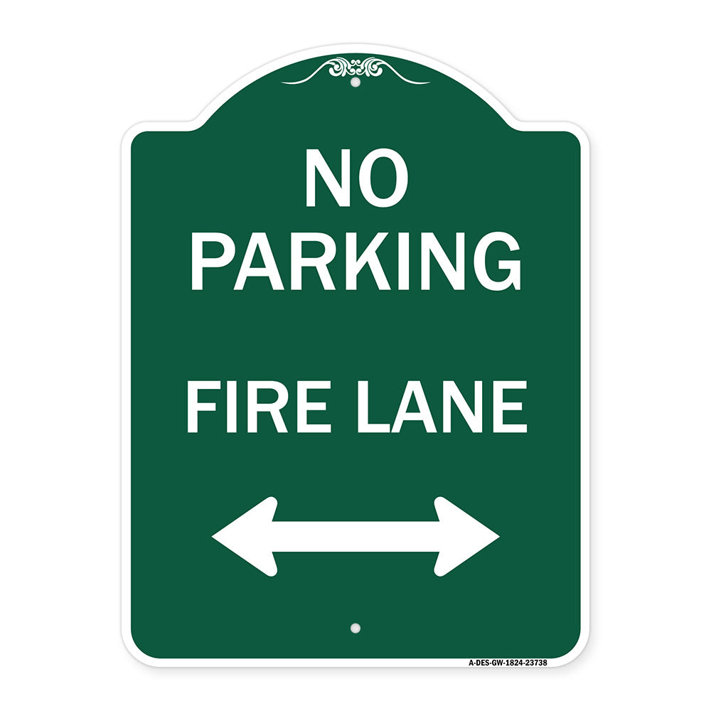 No Parking Fire Lane (With Bidirectional Arrow)