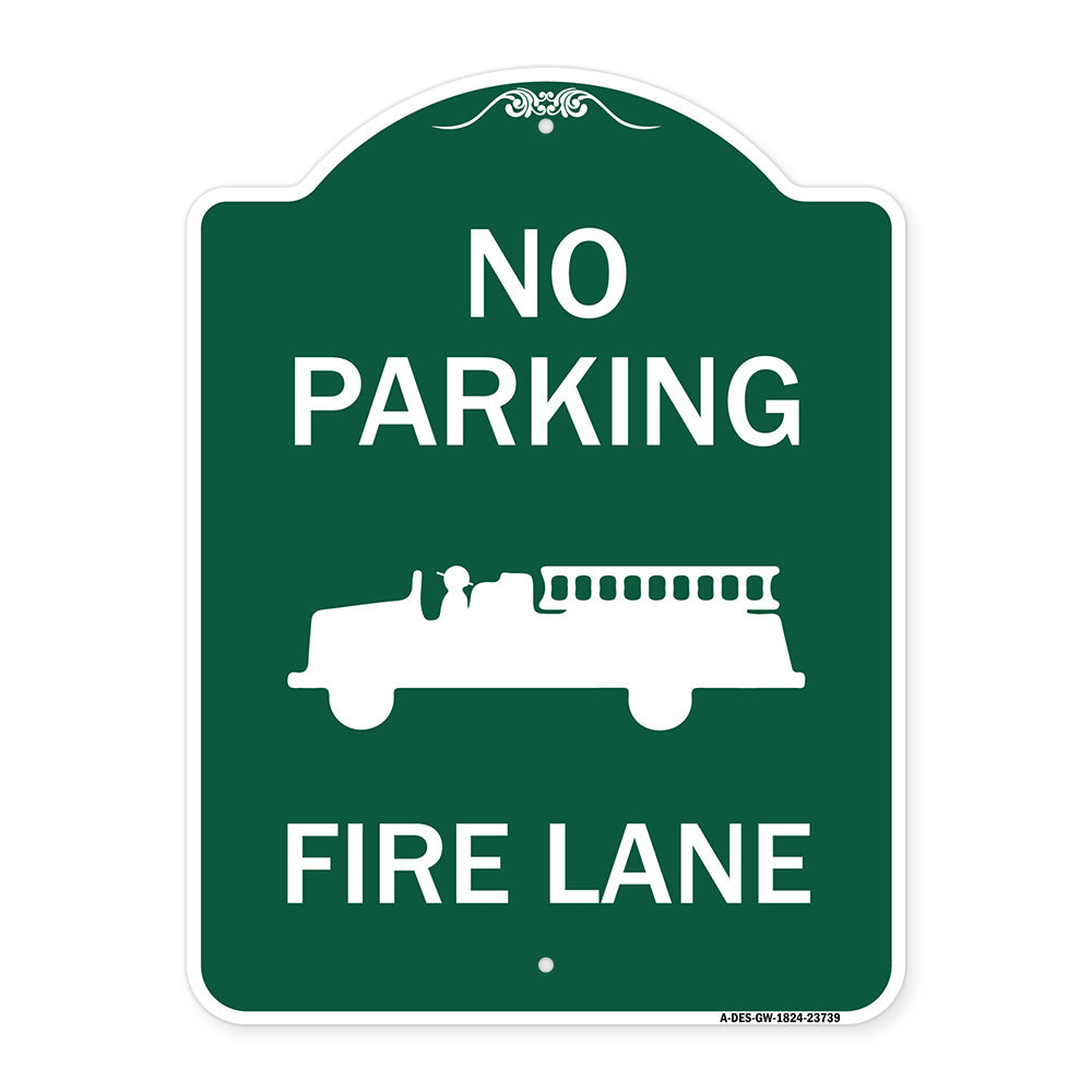 No Parking Fire Lane (Fire Truck Symbol)