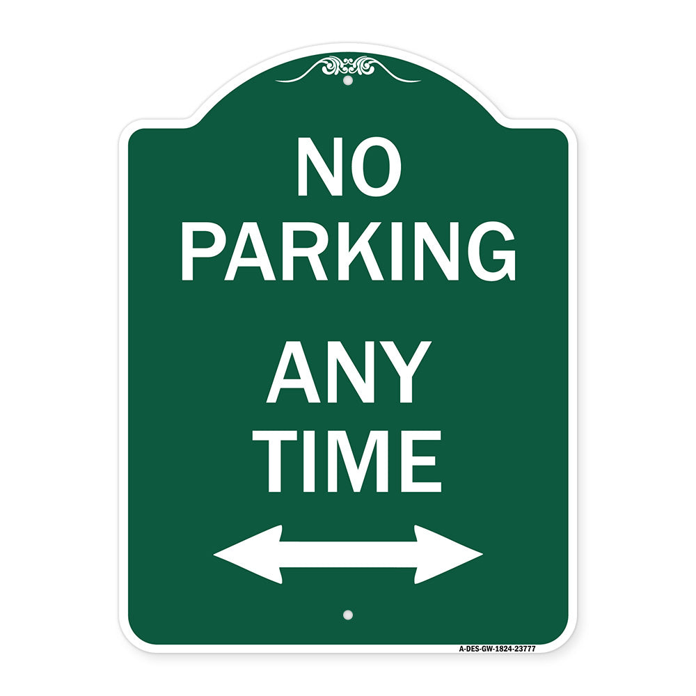 No Parking Anytime with Bidirectional Arrow