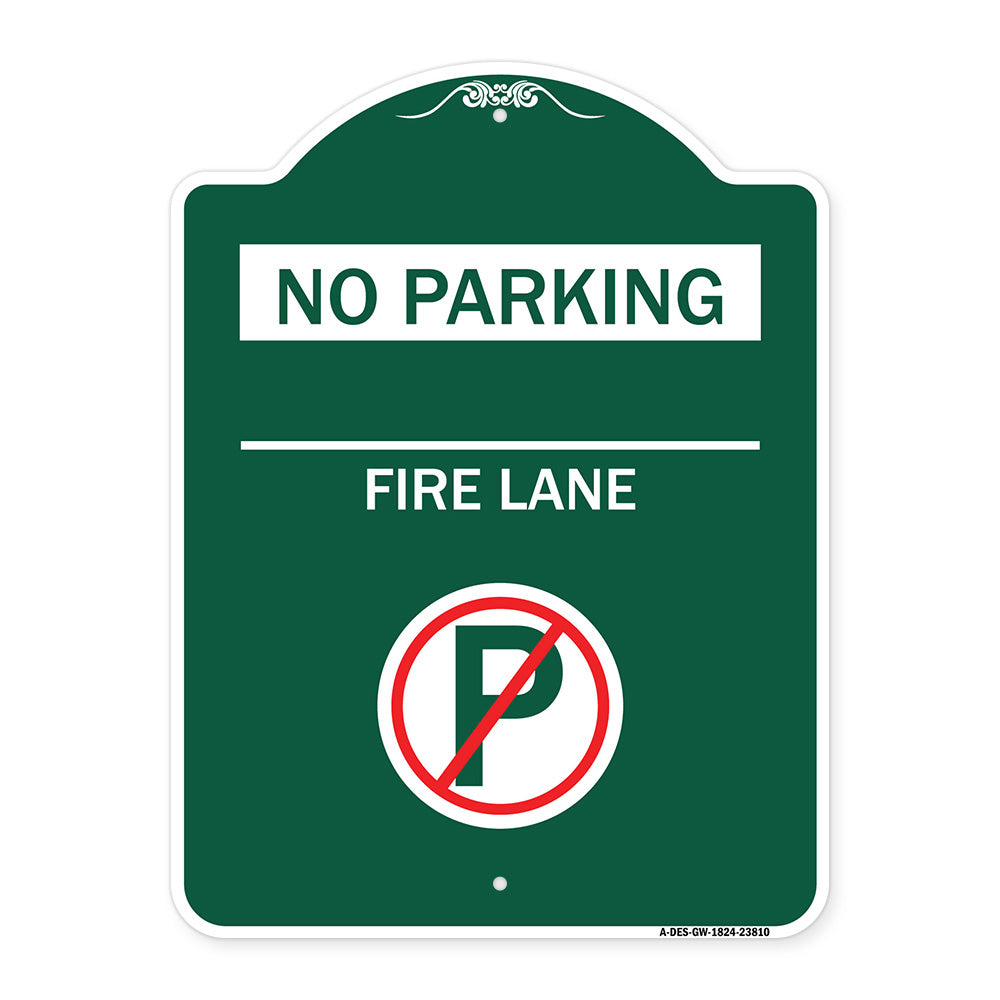 No Parking - Fire Lane (With No Parking Symbol)