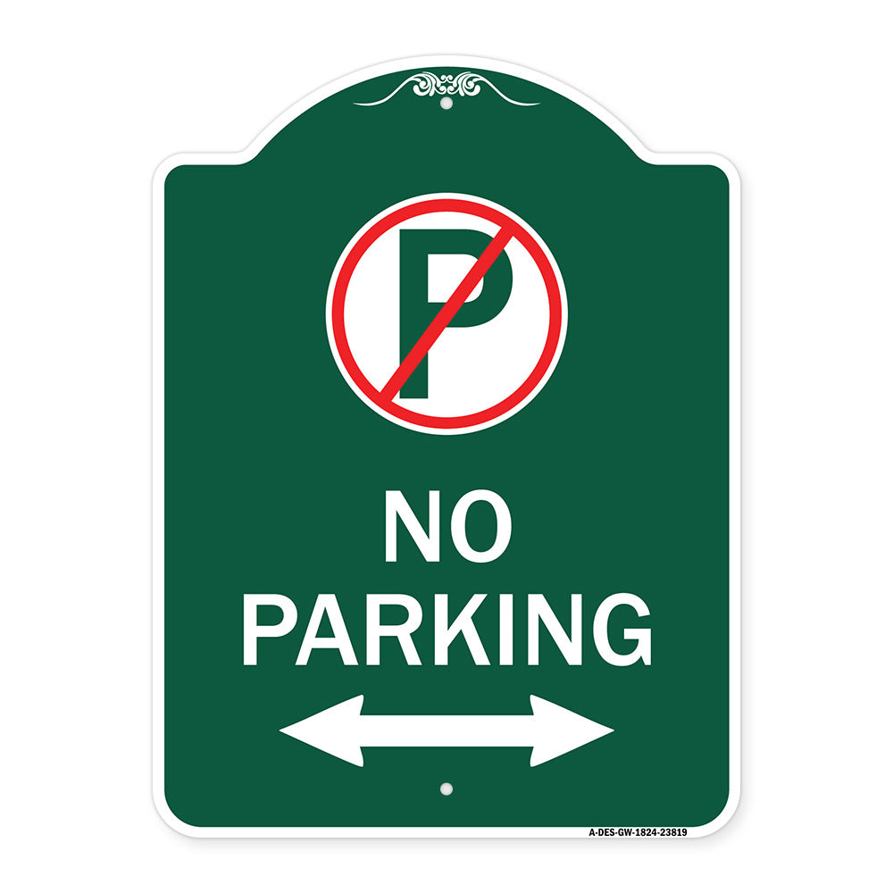 No Parking (No Parking Symbol and Arrow Pointing Left and Right)