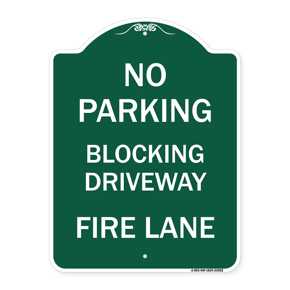 No Blocking Driveway Fire Lane
