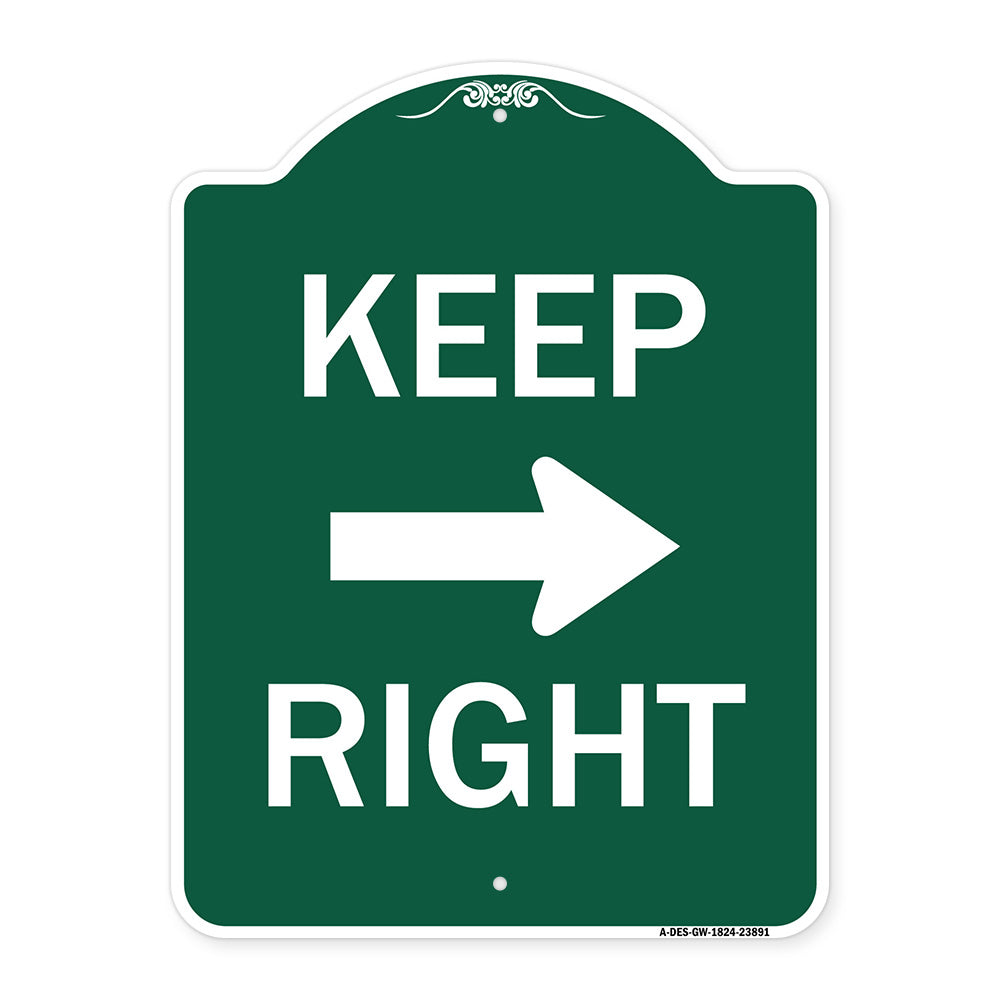 Keep Right Sign (Right Arrow)