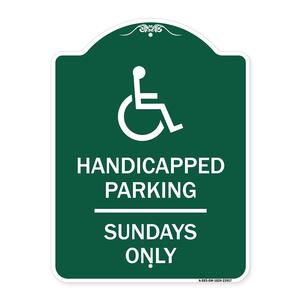 Handicapped Parking - Sundays Only (With Graphic)