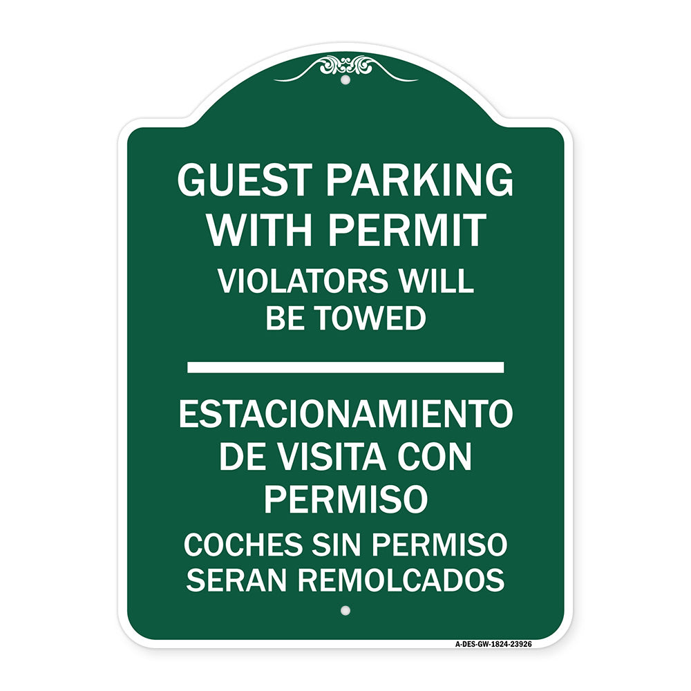 Guest Parking with Permit Violators Will Be Towed - Estacionamento De Visita Con Permiso Coches Sin Permiso Seran Remolcados