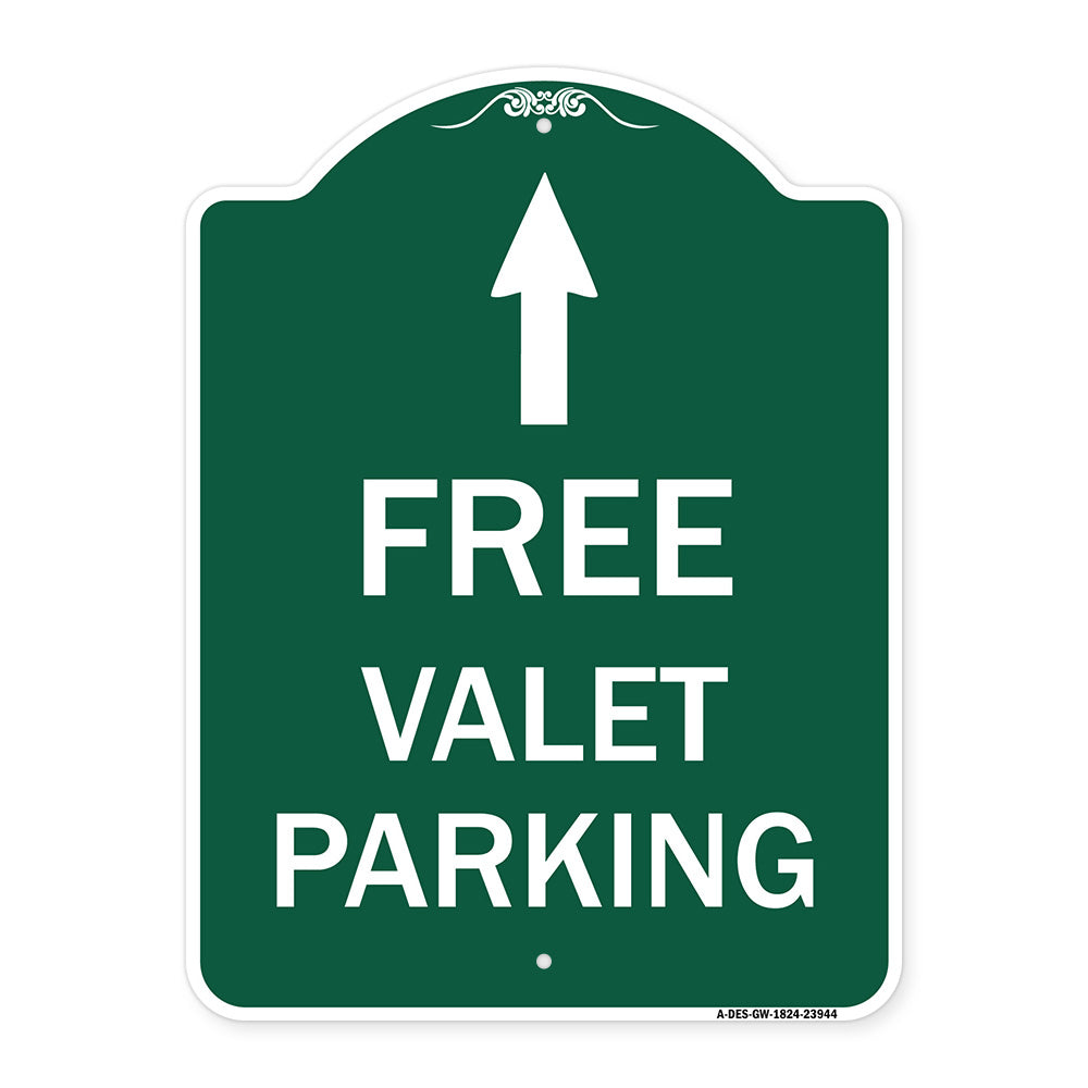 Free Valet Parking with Ahead Arrow