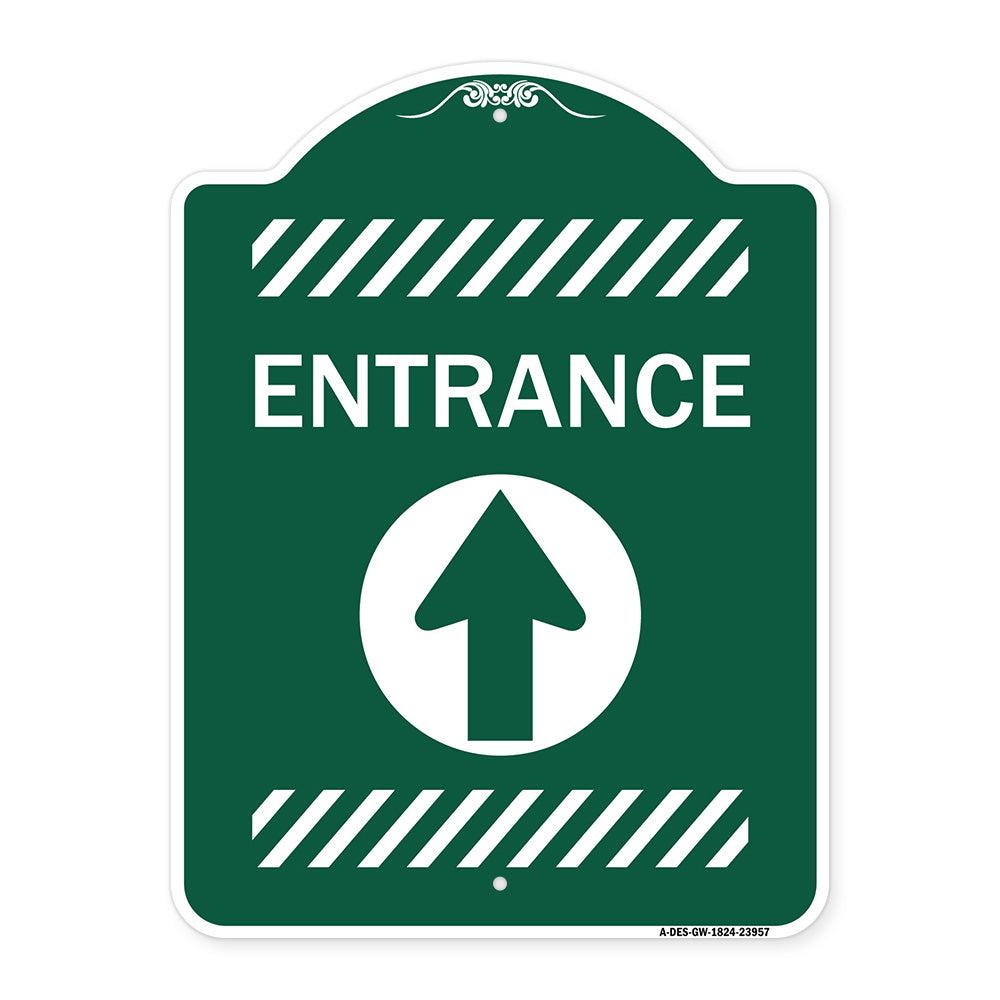 Flex Post Entrance with Straight Ahead Arrow Decal Only for Flex Paddle
