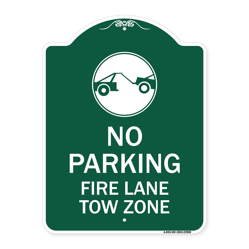 Fire Lane Tow Zone with Graphic