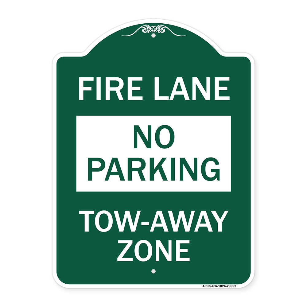 Fire Lane Sign No Parking Tow-Away Zone