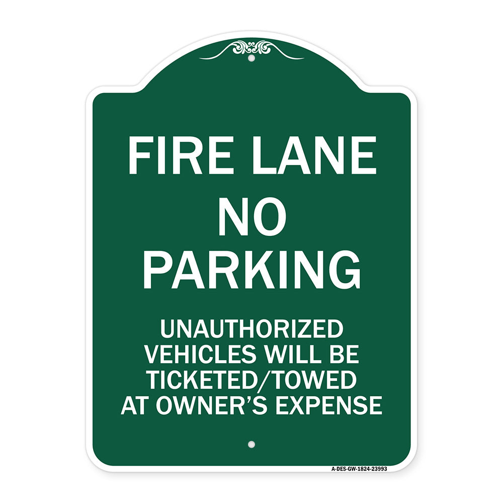 Fire Lane No Parking Unauthorized Vehicles Will Be Ticketed Towed at Owners Expense