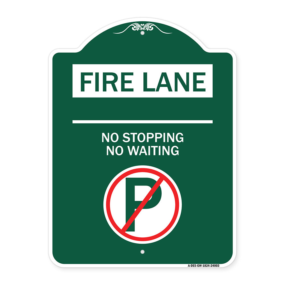 Fire Lane - No Parking No Waiting (With No Parking Symbol)