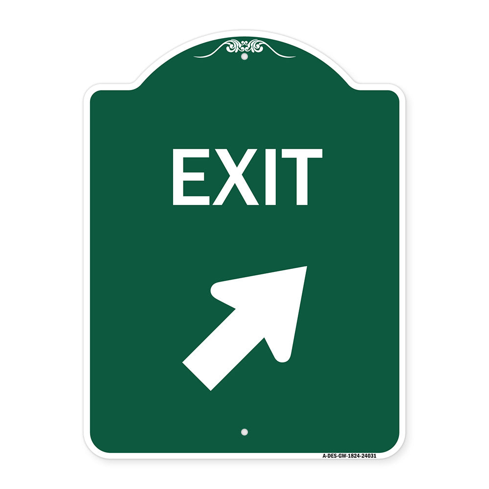 Exit Sign Exit with Right Arrow